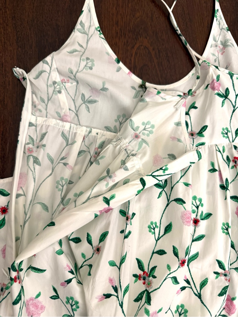 NWT Longchamp SS23 Floral Botanical Tiered Maxi Dress in White Floral Sz US 4 - Picture 12 of 17
